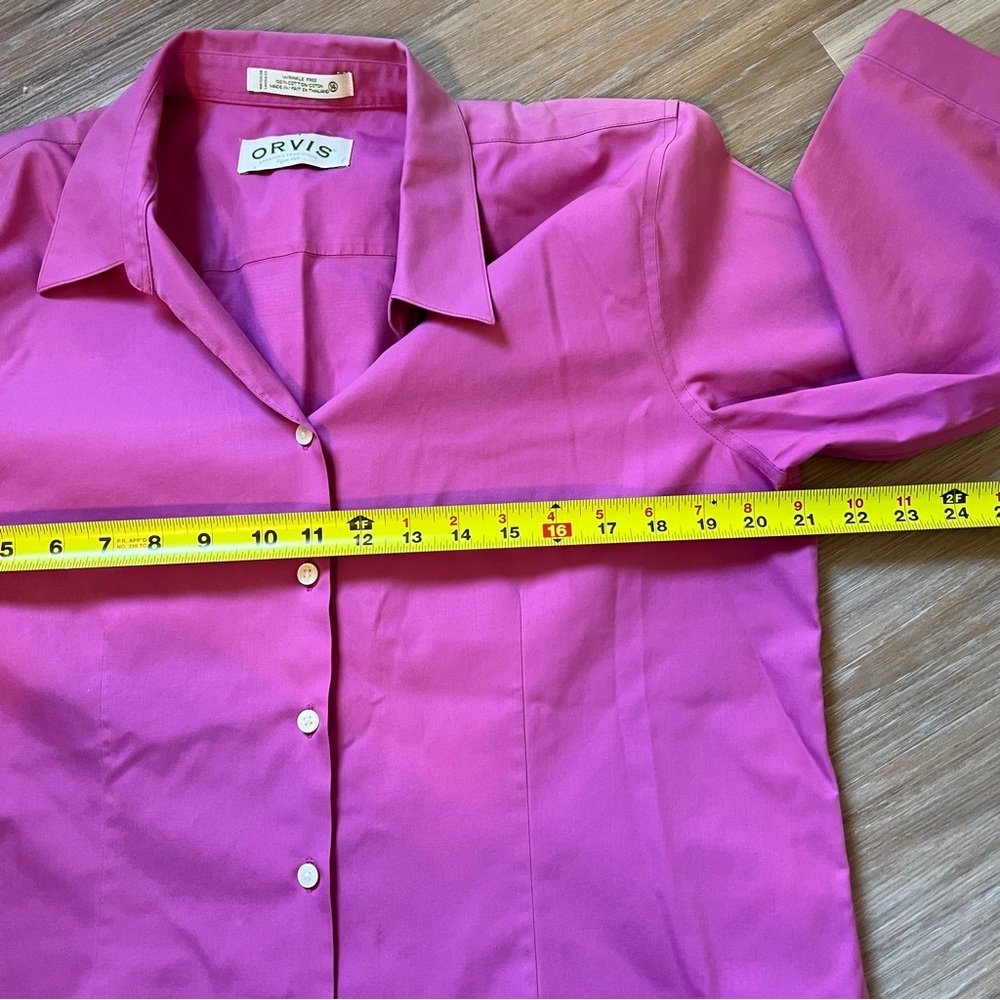Orvis Fuchsia Button-Down Shirt women’s size 14 cotton - Picture 6 of 7